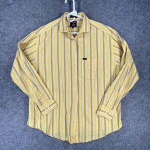 Faconnable Shirt Mens XL‎ Striped Button Up Long Sleeve Made in USA